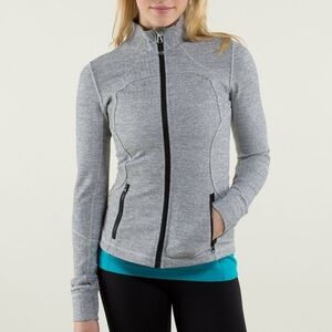Lululemon Women 6 Heathered Ghost Herringbone Textured Forme Jacket II
